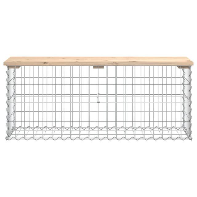 Berkfield Home Beautiful Garden Bench Gabion Design 103x31.5x42 cm Solid Wood Pine in Brown