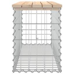 Berkfield Home Beautiful Garden Bench Gabion Design 103x31.5x42 cm Solid Wood Pine in Brown - thumbnail 4