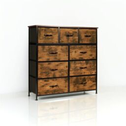 Modcraft Chest of Drawers with 9 Fabric Drawers in Brown - thumbnail 1