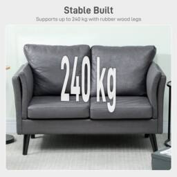 Wyld Haus Ravi Grey Faux Leather 2 Seater Sofa - thumbnail 8