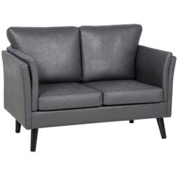 Wyld Haus Ravi Grey Faux Leather 2 Seater Sofa - thumbnail 2