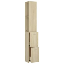 Berkfield Home Bathroom Cabinet Sonoma Oak 25x26.5x170 cm Engineered Wood in Brown - thumbnail 6