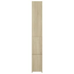 Berkfield Home Bathroom Cabinet Sonoma Oak 25x26.5x170 cm Engineered Wood in Brown - thumbnail 4