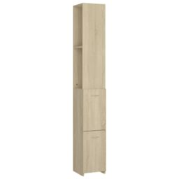 Berkfield Home Bathroom Cabinet Sonoma Oak 25x26.5x170 cm Engineered Wood in Brown - thumbnail 2