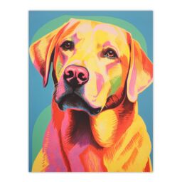 "Artery8 Wall Art Print Labrador Retriever Retro Screen Risograph Dog Artwork Spot Block Colour Duotone Riso Interior Design Poster - Size: W12"" x H16""" - thumbnail 1
