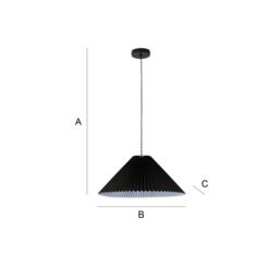 ValueLights Akira Pleated Single Drop Ceiling Pendant Light with LED Bulb in Black - thumbnail 7