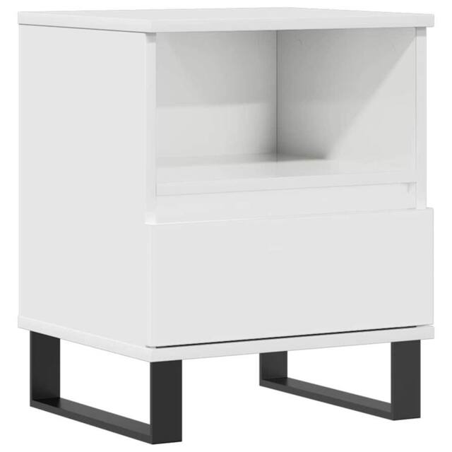 Berkfield Home Bedside Cabinet High Gloss White 40x35x50 cm Engineered Wood - Size: 40 x 35 x 50 cm - image 1