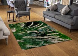 Benjamin Tate Design Decorative Cat Tail Grass Growing Along A Walkway Designer Rug in Natural - Size: Large - thumbnail 2