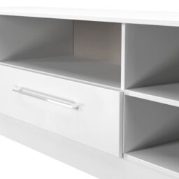 Ready Assembled 2 U Gloucester Wide 1 Drawer TV & Media Unit (Ready Assembled) in White - Size: Large - thumbnail 4