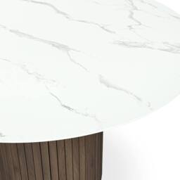 More4Homes Arlo Round Dining Table w Walnut Legs in White - thumbnail 4