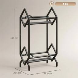 SPETLEK 50 CD 2 Tier Metal Storage Rack Display for CDs DVDs Black - thumbnail 2