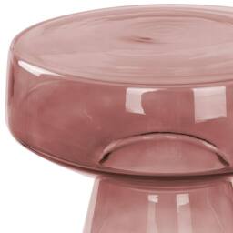 Wyld and Coco Set 2 Transparent Red Glass Round Side Tables - thumbnail 6