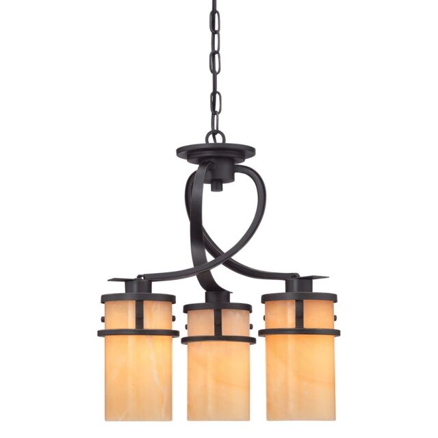 Loops 3 Bulb Chandelier Hanging Pendant LIght Imperial Bronze LED E27 100W Bulb - image 1
