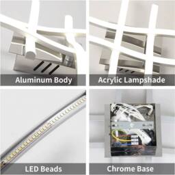 Kelvenix LED Ceiling Light Dimmable Chandeliers Metal Ceiling Lamp Bedroom in White - thumbnail 3