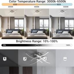 Kelvenix LED Ceiling Light Dimmable Chandeliers Metal Ceiling Lamp Bedroom in White - thumbnail 7