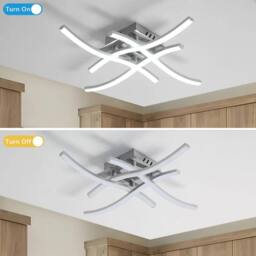 Kelvenix LED Ceiling Light Dimmable Chandeliers Metal Ceiling Lamp Bedroom in White - thumbnail 5