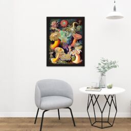 "Artery8 Wall Art Print Haeckel Anemone Sea Life Large Framed Wall Décor Art in Light Oak - Size: W18"" x H24""" - thumbnail 2