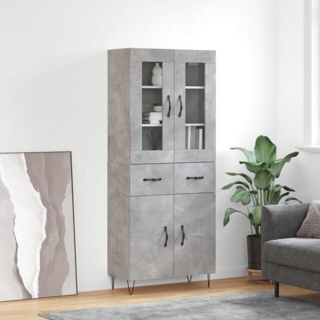 Berkfield Home Highboard Concrete Grey 69.5x34x180 cm Engineered Wood - image 1