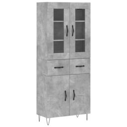 Berkfield Home Highboard Concrete Grey 69.5x34x180 cm Engineered Wood - thumbnail 2
