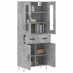 Berkfield Home Highboard Concrete Grey 69.5x34x180 cm Engineered Wood - thumbnail 3