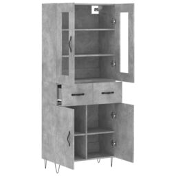 Berkfield Home Highboard Concrete Grey 69.5x34x180 cm Engineered Wood - thumbnail 4