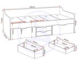 Seconique Dante Single Day Bed in White - thumbnail 6