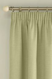 Harvard Green 100% Blackout, Thermal, Linen Look Tape Top Pair of Curtains - thumbnail 3