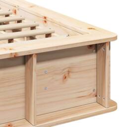 Berkfield Home Lift-Up Storage Bed Frame, 140 x 200 cm in Solid Pine in Beige - thumbnail 9