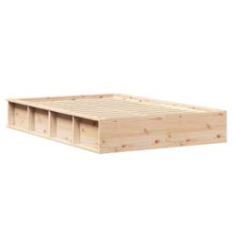 Berkfield Home Lift-Up Storage Bed Frame, 140 x 200 cm in Solid Pine in Beige - thumbnail 7