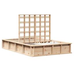 Berkfield Home Lift-Up Storage Bed Frame, 140 x 200 cm in Solid Pine in Beige - thumbnail 1