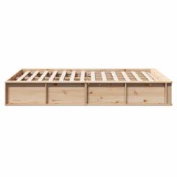 Berkfield Home Lift-Up Storage Bed Frame, 140 x 200 cm in Solid Pine in Beige - thumbnail 6