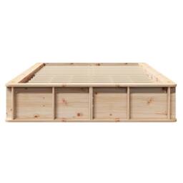 Berkfield Home Lift-Up Storage Bed Frame, 140 x 200 cm in Solid Pine in Beige - thumbnail 5