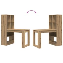 Berkfield Home with Shelf with Storage Artisan oak 122 x 67 x 145 cm in Brown - thumbnail 8