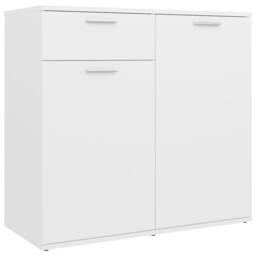 Berkfield Home Sideboard White 80x36x75 cm Engineered Wood - Size: 80 x 36 x 75 cm - thumbnail 3