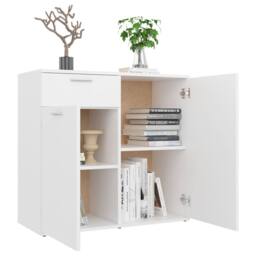 Berkfield Home Sideboard White 80x36x75 cm Engineered Wood - Size: 80 x 36 x 75 cm - thumbnail 4