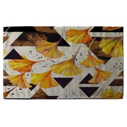 Benjamin Tate Design Orange Flowers & Triangles Soft Bath Towel - thumbnail 1