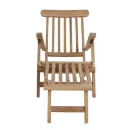 Charles Bentley Solid Wooden Teak Steamer Chair/Sun Lounger Garden Furniture in Natural - thumbnail 6