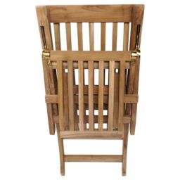 Charles Bentley Solid Wooden Teak Steamer Chair/Sun Lounger Garden Furniture in Natural - thumbnail 4