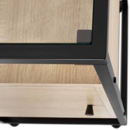 tectake Nightstand Dudley With 3 Shelves, Magnetic Door in Light Oak - thumbnail 6