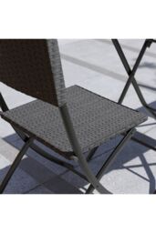 Home Discount 3Pcs Garden Vida Capri 2 Seater Rattan Bistro UKFR Fabric Furniture in Black - thumbnail 4