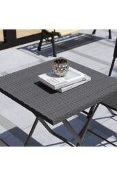 Home Discount 3Pcs Garden Vida Capri 2 Seater Rattan Bistro UKFR Fabric Furniture in Black - thumbnail 5