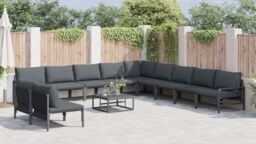 Berkfield Home Garden Sofa Set 11 pcs Anthracite Steel - thumbnail 4