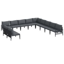 Berkfield Home Garden Sofa Set 11 pcs Anthracite Steel - thumbnail 2