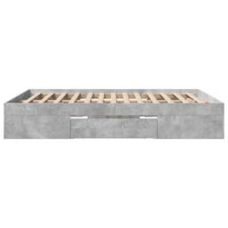 Berkfield Home Bed Frame without Mattress Concrete Grey 160x200cm Engineered Wood - Size: 160x200 cm - thumbnail 6