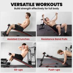 KORVIXA Foldable Sit Up Bench Core Workout Fitness in Black - Size: 0-12 m - thumbnail 3