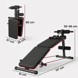KORVIXA Foldable Sit Up Bench Core Workout Fitness in Black - Size: 0-12 m - thumbnail 2