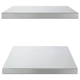 Berkfield Home Wall Shelves 2 pcs 75x40x3 cm Silver Stainless Steel - Size: 75 x 40 x 3 cm - thumbnail 6