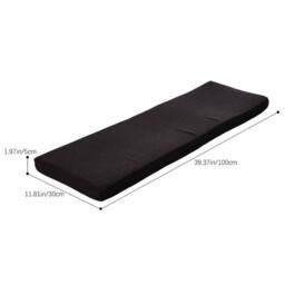 SPETLEK Black Garden Bench Cushion Patio Swing Chair 2 Seater Seat Pad