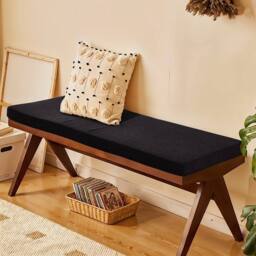 SPETLEK Black Garden Bench Cushion Patio Swing Chair 2 Seater Seat Pad - thumbnail 3