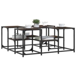 Berkfield Home Decorative Coffee Table Brown Oak 91x91x40 cm Engineered Wood - Size: 91 x 91 x 40 cm - thumbnail 4